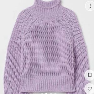 H&M Chunky Knit Sweater, Lavender Size M EUC